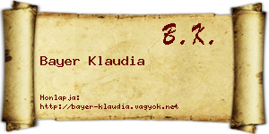 Bayer Klaudia névjegykártya