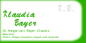 klaudia bayer business card